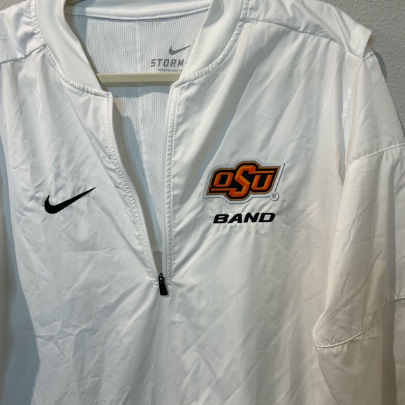 Oklahoma State Cowboys White Jacket Mens M Nike Storm Fit 1/4 Zipper - Picture 13 of 13
